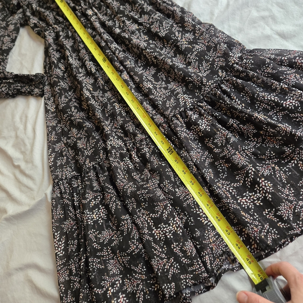 Aqua Black Floral Midi Dress - Picture 4 of 15